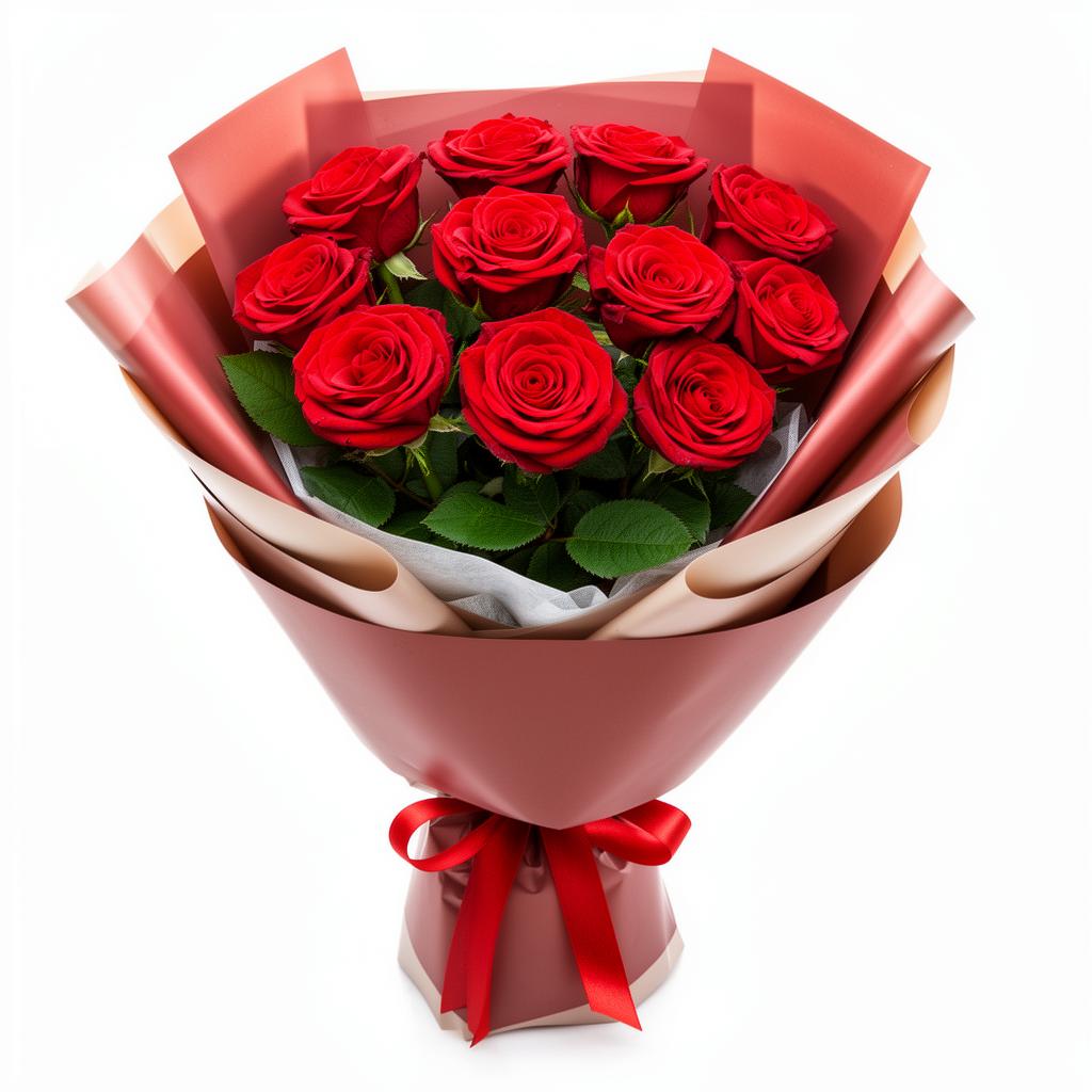 Buquê com 10 Rosas Vermelhas Premium